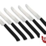 altri coltelli TAGLIENTISSIMI-CONFEZIONE 6 COLTELLI TAVOLA LAMA DENTATA CM 11 MANICO NERO MARIETTI COLTELLERIA SPA