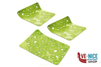 tappeti lavello TAPPETO LAVELLO MARGHERITA SET 3 PEZZI - 2 PEZZI CM 32X32 1PEZZO 42X32 COLORI ASSORTITI VERDE, BLU, CRISTALLO,FUME SUPER 78 SRL