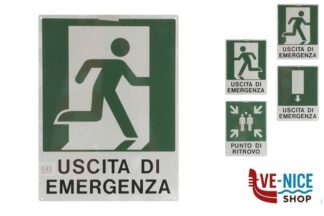 segnaletiche TARGA STAMPATA IN METALLO-USCITA EMERGENZA EUROTARGHE SNC DI POZZAGLIO ANTONIO E C.