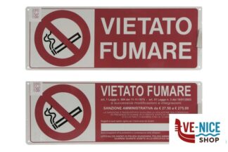 segnaletiche TARGA STAMPATA IN METALLO-VIETATO FUMARE EUROTARGHE SNC DI POZZAGLIO ANTONIO E C.