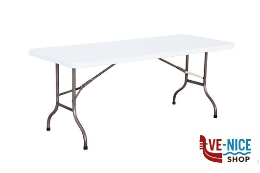mobili per esterno TAVOLO CATERING RETTANGOLARE CM.183X76XH.74 PIEGHEVOLE CON PANNELLO IN HDPE E GAMBE IN ACCIAIO. PORTATA MASSIMA 200 KG IMPORT PROFESSIONAL