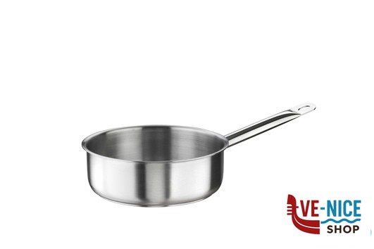 inox TENDER-CASSERUOLA BASSA 1 MANICO CM 16 H 6,5 LT 1,25 INOX 33901016 PINTI INOX