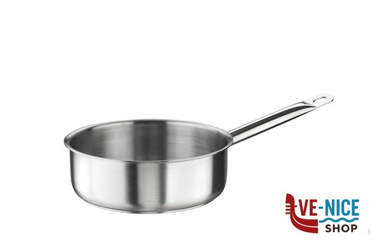 inox TENDER-CASSERUOLA BASSA 1 MANICO CM 20 H 7,5 LT 2,25 INOX 33901020 PINTI INOX