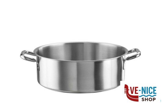 inox TENDER-CASSERUOLA BASSA 2MANICI CM 28H9,5 LT5 INOX 33900928 PINTI INOX