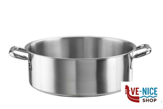 inox TENDER-CASSERUOLA BASSA 2MANICI CM 40H14,5 LT18 INOX 33900940 PINTI INOX