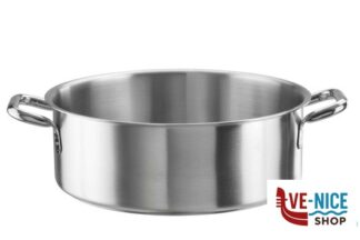 inox TENDER-CASSERUOLA BASSA 2MANICI CM 45H15,5 LT25 INOX 33900945 PINTI INOX