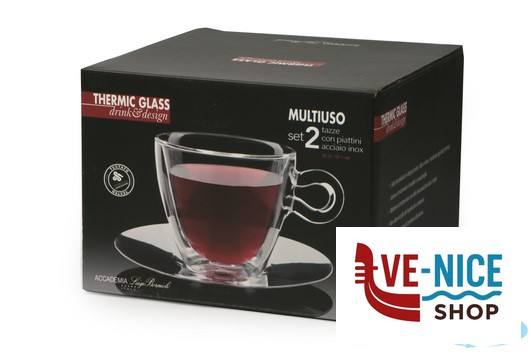 tazze da caffe' THERMIC GLASS SET 2 TAZZE MULTIPURPOSE CL.30 C.P.1008901 BORMIOLI LUIGI - immagine 4