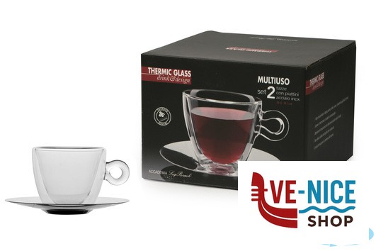tazze da caffe' THERMIC GLASS SET 2 TAZZE MULTIPURPOSE CL.30 C.P.1008901 BORMIOLI LUIGI - immagine 3
