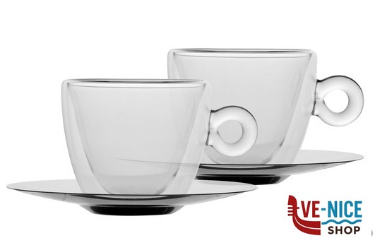 vetro/opale THERMIC GLASS SET 2 TAZZE CAPPUCCIO CL.16,5 CON PIATTO 1008601 BORMIOLI LUIGI