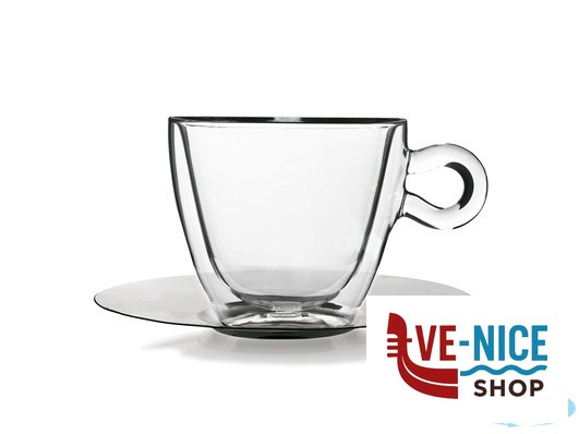 tazze da caffe' THERMIC GLASS SET 2 TAZZE CON PIATTO CL 6,5 10083 BORMIOLI LUIGI - immagine 2