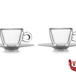 tazze da caffe' THERMIC GLASS SET 2 TAZZE CON PIATTO CL 6,5 10083 BORMIOLI LUIGI