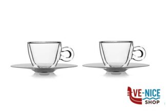 tazze da caffe' THERMIC GLASS SET 2 TAZZE CON PIATTO CL 6,5 10083 BORMIOLI LUIGI