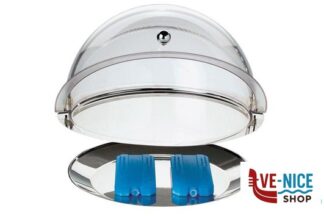 contenitori/espositori THERMO-SET VASSOIO REFRIGERANTE INOX CON CUPULA ROLLTOP CM 38H24 (NEL SET 1 VASSOIO PIANO 1 VASSOIO CONCAVO, 2 REFRIGERATORI, 1 CUPOLA ROLLTOP) APS ASSHEUER POTT GMBH E CO KG
