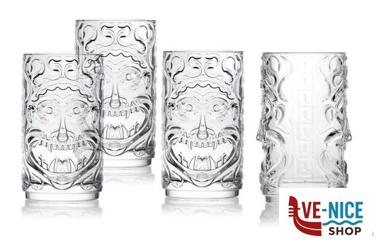 altri bicchieri TIKI ETRURIA-CONFEZIONE 4 BICCHIERI FH CL 45 CM 7,6 H 13,6 27703020006 RCR CRISTALLERIA ITALIANA