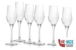 calici e flute spumante TIMELESS RCR NEW - CONFEZIONE 6 CALICI FLUTE CL 23 CM 7,4 H.25 RCR CRISTALLERIA ITALIANA