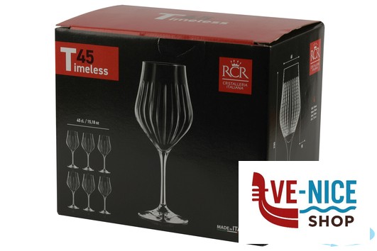 calici vino TIMELESS RCR NEW - CONFEZIONE 6 CALICI VINO CL 45 CM 9 H.23 RCR CRISTALLERIA ITALIANA - immagine 4