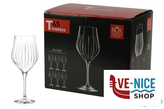 calici vino TIMELESS RCR NEW - CONFEZIONE 6 CALICI VINO CL 45 CM 9 H.23 RCR CRISTALLERIA ITALIANA - immagine 3