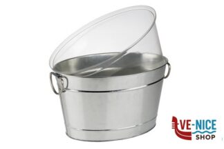 glacette/secchiello ghiaccio TIN-SPUMANTIERA CM 40 X 28 H.22 CM METALLO ZINCATO, PVC CON INSERTO IN PLASTICA APS ASSHEUER POTT GMBH E CO KG