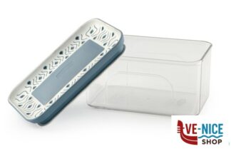 plastica TOSCA BLU-BARATTOLO ERMETICO RETTANGOLARE LT0,7 10X15X8H 55551 STEFANPLAST