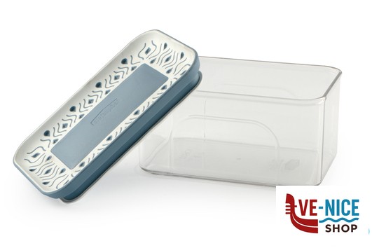 plastica TOSCA BLU-BARATTOLO ERMETICO RETTANGOLARE LT0,7 10X15X8H 55551 STEFANPLAST