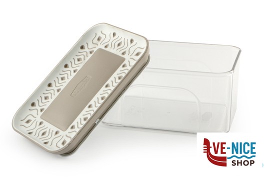 plastica TOSCA TORTORA-BARATTOLO ERMETICO RETTANGOLARE LT0,7 10X15X8H 55550 STEFANPLAST