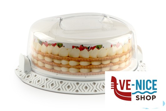 porta torta/formaggio TOSCA TORTORA - PORTATORTA CM 37X36X16H 55850 STEFANPLAST - immagine 3