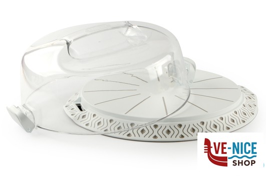 porta torta/formaggio TOSCA TORTORA - PORTATORTA CM 37X36X16H 55850 STEFANPLAST