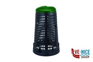 pattumiere TRESPOLO 58X90H LT.100 NERO-VERDE 24705 STEFANPLAST