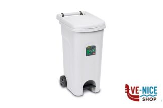 pattumiere URBAN ECO SYSTEM-BIDONE LT.80 BIANCO CON PEDALE 25604 STEFANPLAST