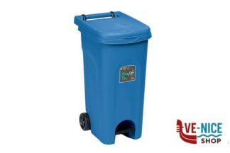 pattumiere URBAN ECO SYSTEM-BIDONE LT.80 BLU CAPRI CON RUOTE E PEDALE 25602 STEFANPLAST