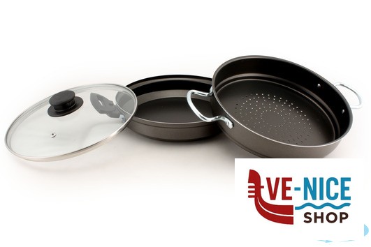 mondo cottura VAPORIERA 2 MANICI CM.24 CON COPERCHIO IN VETRO 260245 VALSECCHI CASALINGHI - immagine 4