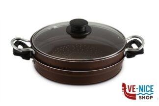 mondo cottura VAPORIERA 2 MANICI CM.24 CON COPERCHIO IN VETRO 260245 VALSECCHI CASALINGHI