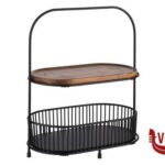 0 CESTO  2 PIANI CM 31X17 H.37,5 SET:1STRUTTURA METALLO NERO PIED.ANTISCIVOLO,2CESTINI REMOVIBILI METALLO 29X16 H7,2VASSOI LEGNO 28,5X15,5 H1,5 30336 APS  ASSHEUER POTT GMBH E CO KG