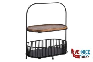 0 CESTO 2 PIANI CM 31X17 H.37,5 SET:1STRUTTURA METALLO NERO PIED.ANTISCIVOLO,2CESTINI REMOVIBILI METALLO 29X16 H7,2VASSOI LEGNO 28,5X15,5 H1,5 30336 APS ASSHEUER POTT GMBH E CO KG