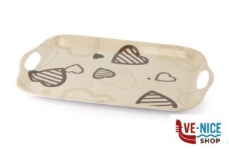 plastica VASSOIO CUORI CON MANICI CM.45X31 IN MELAMINA DECORATO 659522 GICOS IMPORT EXPORT SRL