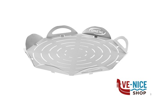 sottopiatti/vassoi VASSOIO-TAGLIERE PIZZA TONDO ALLUMINIO FORATO CON PIEDINI CM 41 VPFT41 GI METAL