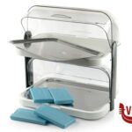 0 VETRINA DOPPIA BIANCO ABS-INOX REFRIGERATA  CM 44X32XH.44 CON ROLLTOP TRASPARENTE APS  ASSHEUER POTT GMBH E CO KG