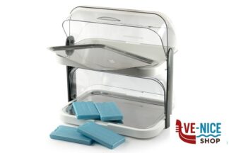 0 VETRINA DOPPIA BIANCO ABS-INOX REFRIGERATA CM 44X32XH.44 CON ROLLTOP TRASPARENTE APS ASSHEUER POTT GMBH E CO KG