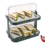 0 VETRINETTA DA BANCO DOPPIA CM.44X32 H.44 CON 2 VASSOI INOX CM 39X28 E 4 PASTIGLIE GHIACCIO SINTETICO 09204 APS  ASSHEUER POTT GMBH E CO KG