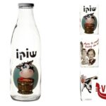 vetro VIDRIOS - BOTTIGLIA LATTE CON TAPPO A VITE LT.1 DECORI ASSORTITI D2042 IMPORT TAVOLA