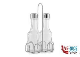 oliera/sale pepe VINAGR SALEROS QUESE - MENAGE 2 PZ IN VETRO ED ACCIAIO INOX 3164 COMAS