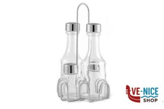 oliera/sale pepe VINAGR SALEROS QUESE - MENAGE 4 PZ IN VETRO ED ACCIAIO INOX 3103 COMAS