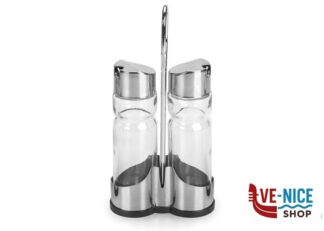 oliera/sale pepe VINAGR SALEROS QUESE - MENAGE 2 PZ IN VETRO ED ACCIAIO INOX 3698 COMAS