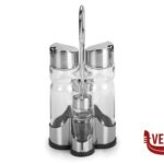 oliera/sale  pepe VINAGR SALEROS QUESE - MENAGE PARIS 4 PZ IN VETRO ED ACCIAIO INOX 3697 COMAS