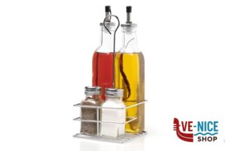 oliera/sale pepe VINAGR SALEROS QUESE - SET MENAGE 4 PEZZI CUADRADA COMAS