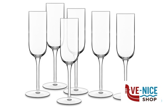 calici e flute spumante VINALIA - CF.6 CALICI PROSECCO CL.21 H.23,5 CM.7 BORMIOLI LUIGI