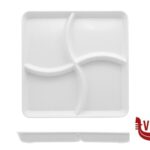 melamina VIVENZI-PIATTO 4 SCOMPARTI CM 26X26 MELAMINA BIANCO VIVENZI PRODUZIONI SRL
