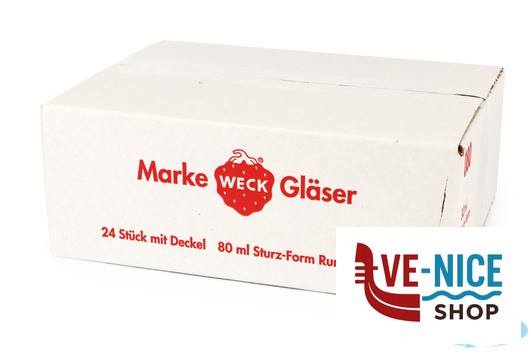 vetro WECK CILINDRICO- CARTONE 24 VASETTI ML.80 CON COPERCHIO 60 80 DOSEN-ZENTRALE ZUCHNER GMBH - immagine 3