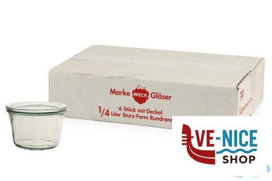 vetro WECK CILINDRICO- CARTONE 6 VASETTI ML.370 CON COPERCHIO 100 741 06753 DOSEN-ZENTRALE ZUCHNER GMBH - immagine 3