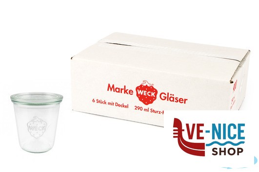 vetro WECK CIL- CARTONE 6 VASETTI ML.290 CON COPERCHIO 80 900 10588 DOSEN-ZENTRALE ZUCHNER GMBH - immagine 2